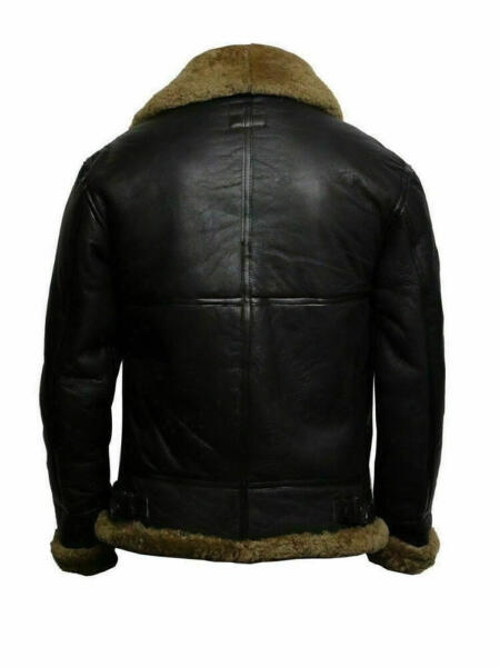 Original Mens Leather Bomber Jacket With Fur Collar